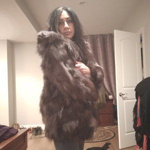 Genuine fox fur jacket